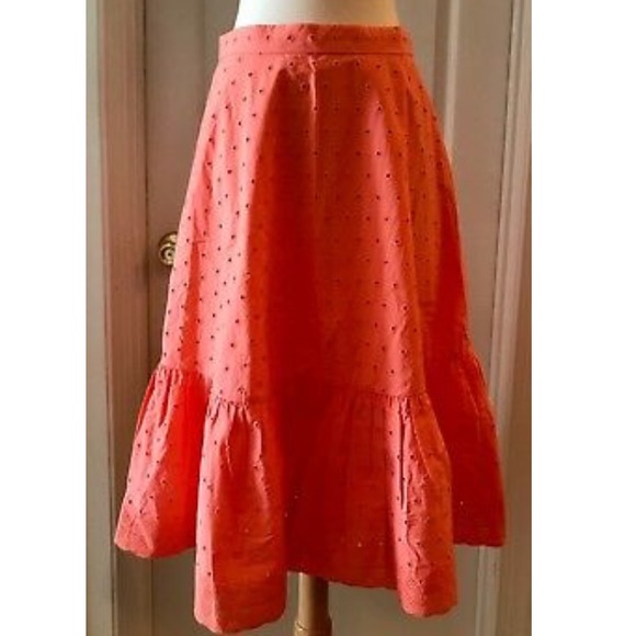 JCrew tiered midi skirt in eyelet poplin - Picture 2 of 4